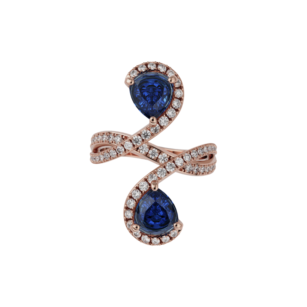 Bague double saphir