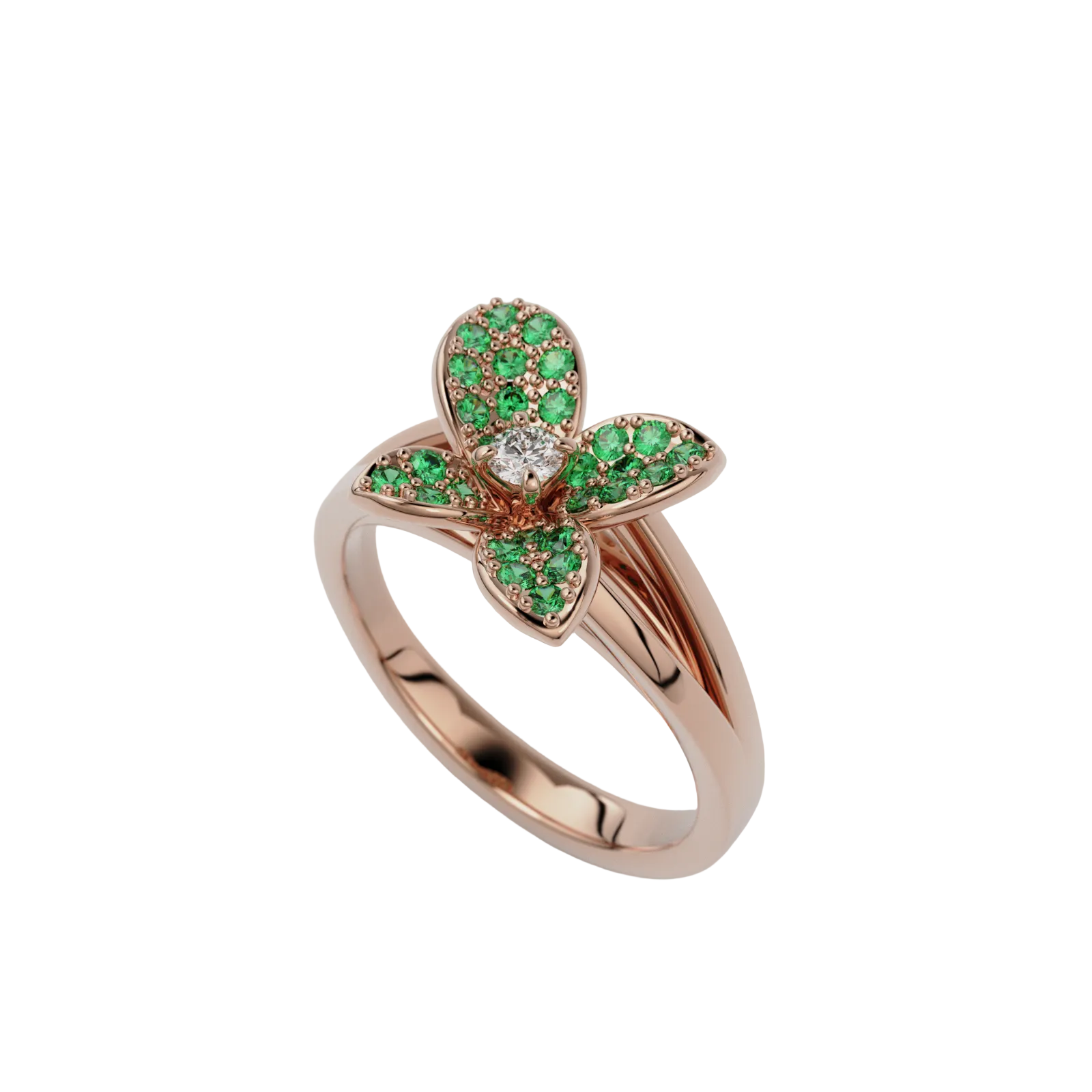 Bague "Fleurette" émeraudes collection Fleur de Peau