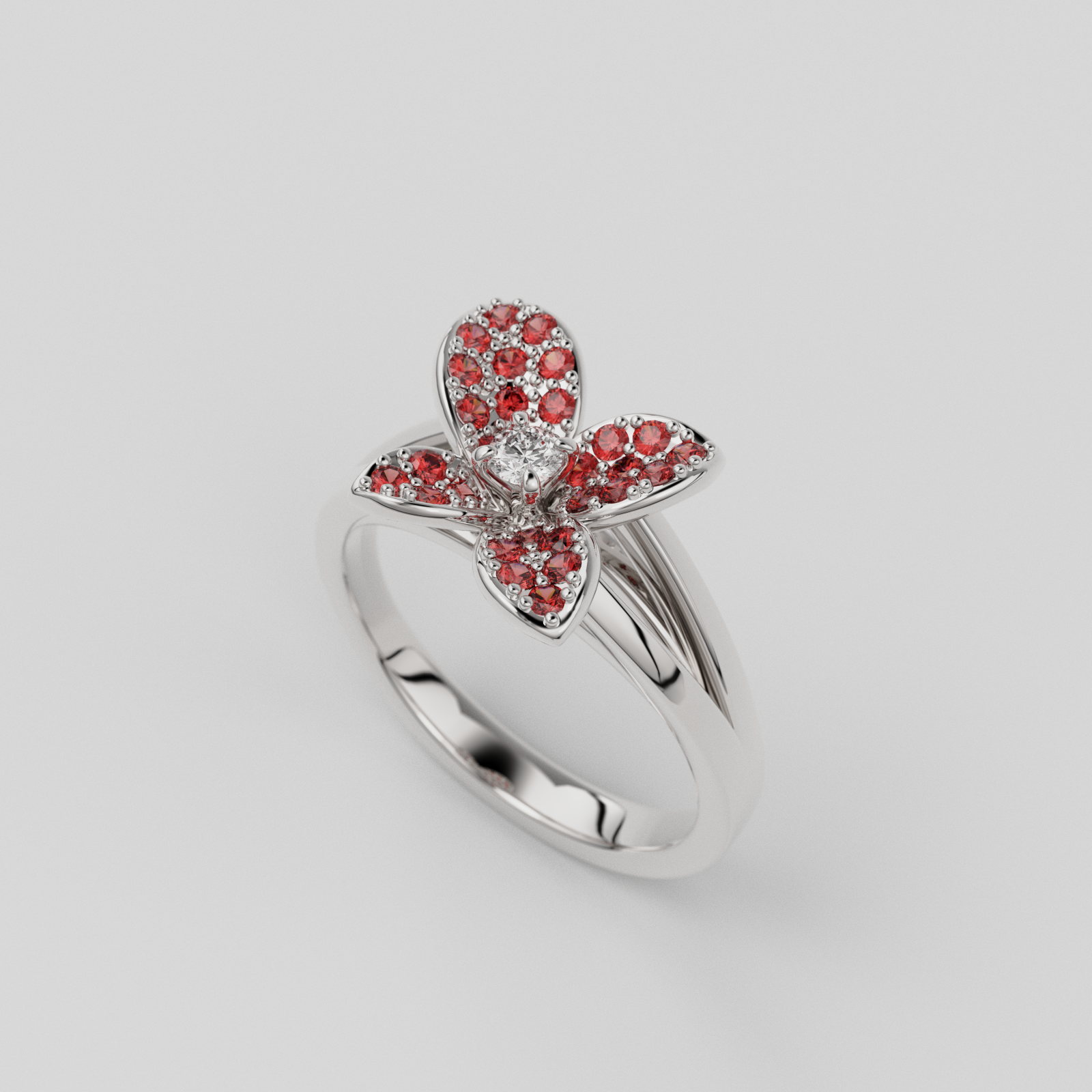 Bague "Fleurette" rubis collection Fleur de Peau