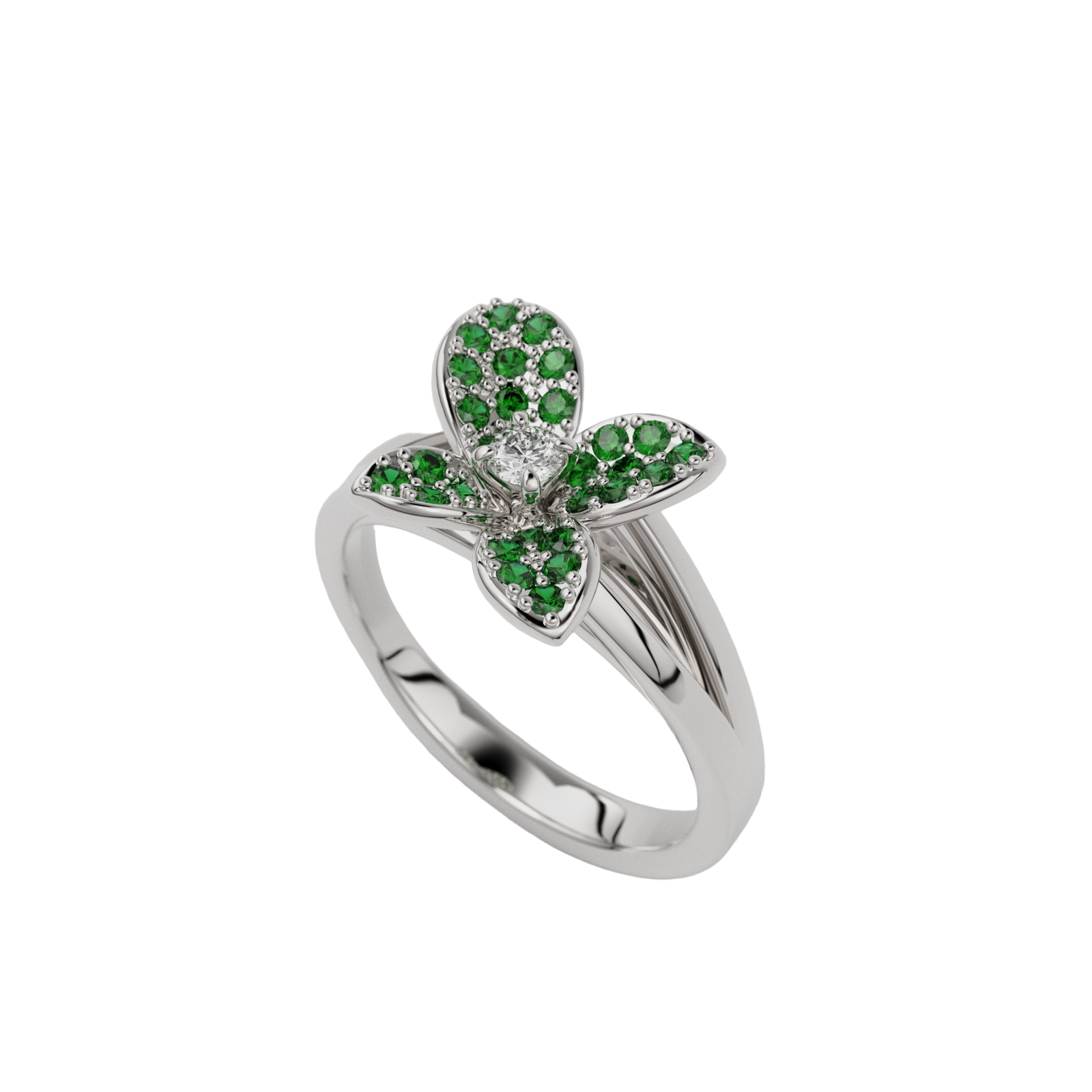 Bague "Fleurette" émeraudes collection Fleur de Peau