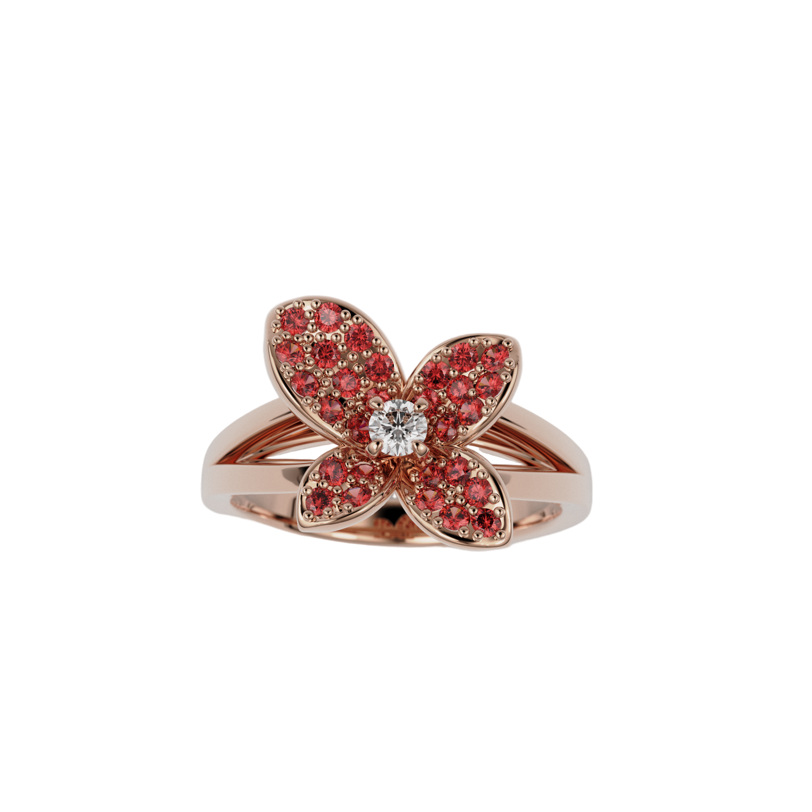 Bague "Fleurette" rubis collection Fleur de Peau