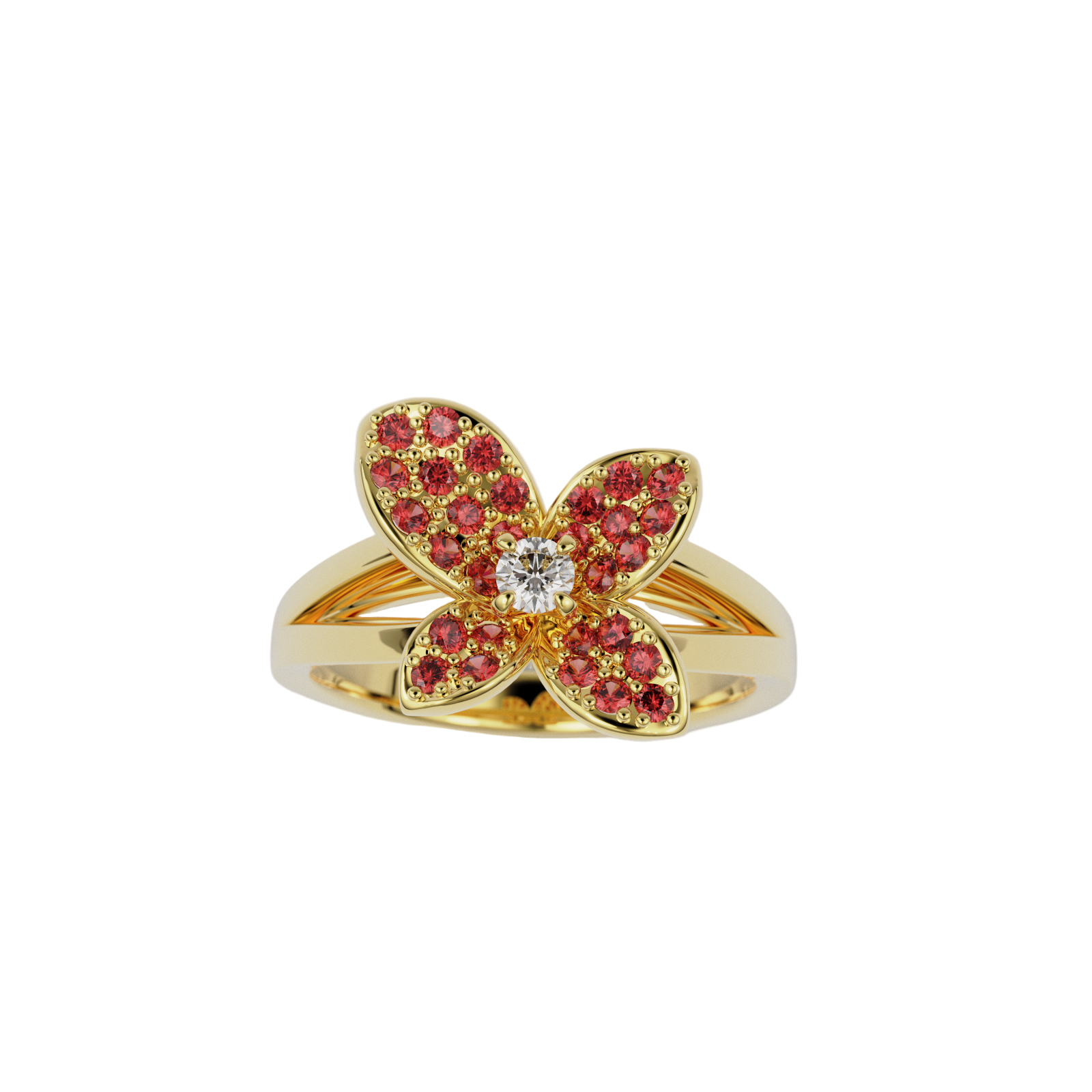 Bague "Fleurette" rubis collection Fleur de Peau