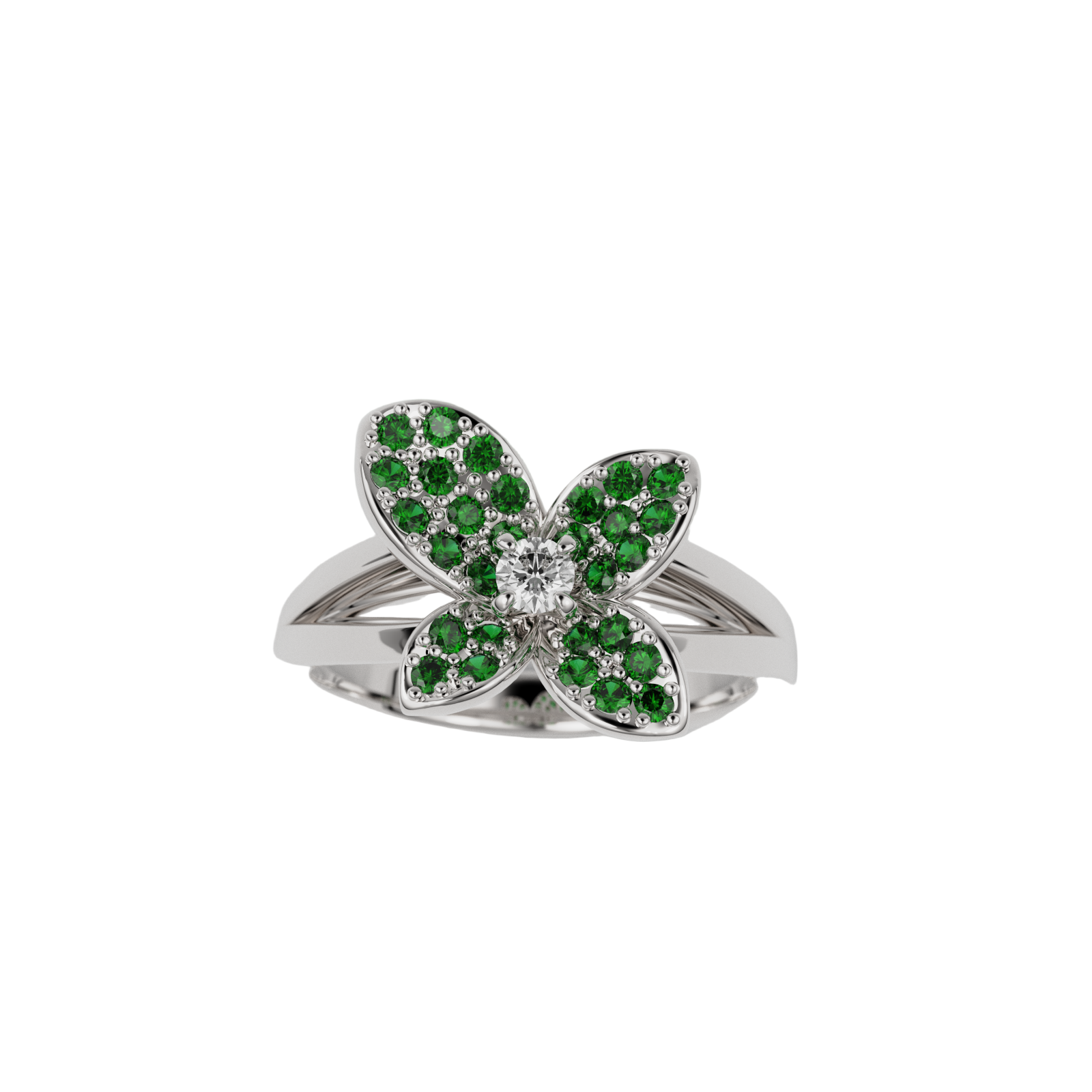Bague "Fleurette" émeraudes collection Fleur de Peau