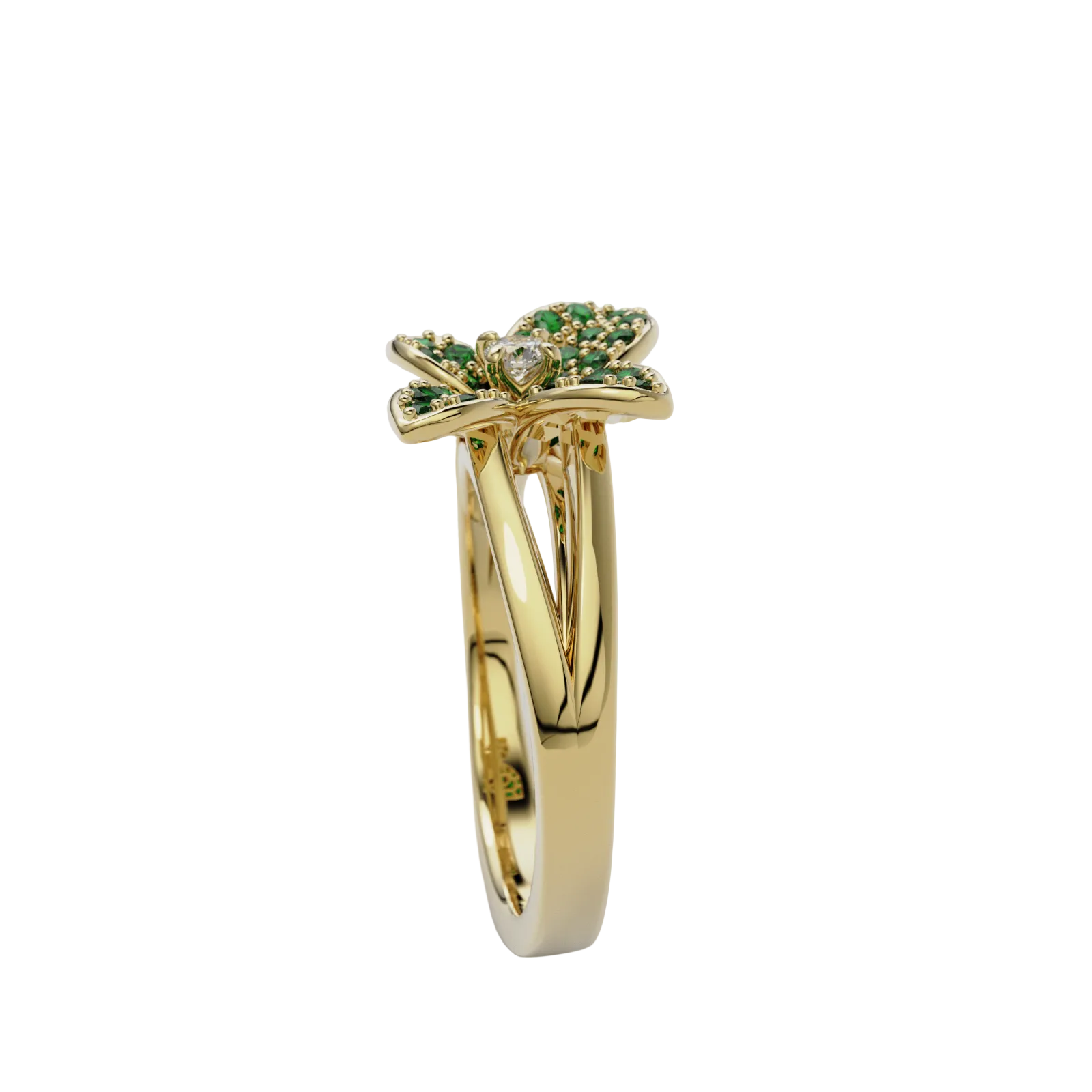Bague "Fleurette" émeraudes collection Fleur de Peau