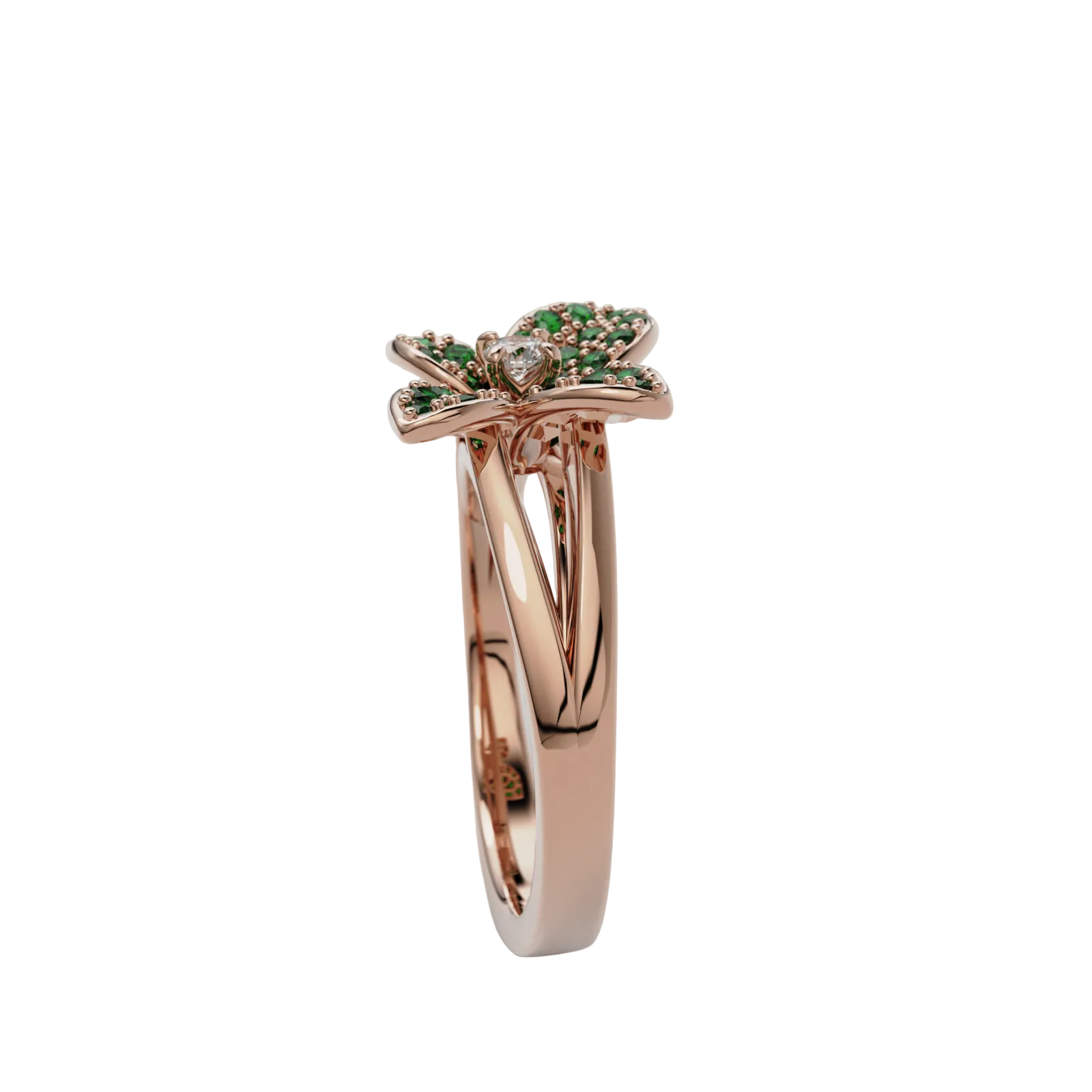 Bague "Fleurette" émeraudes collection Fleur de Peau