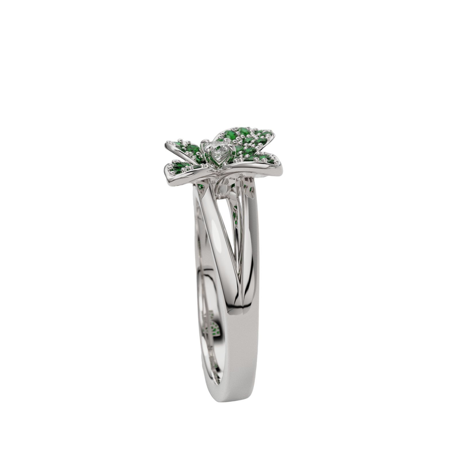 Bague "Fleurette" émeraudes collection Fleur de Peau