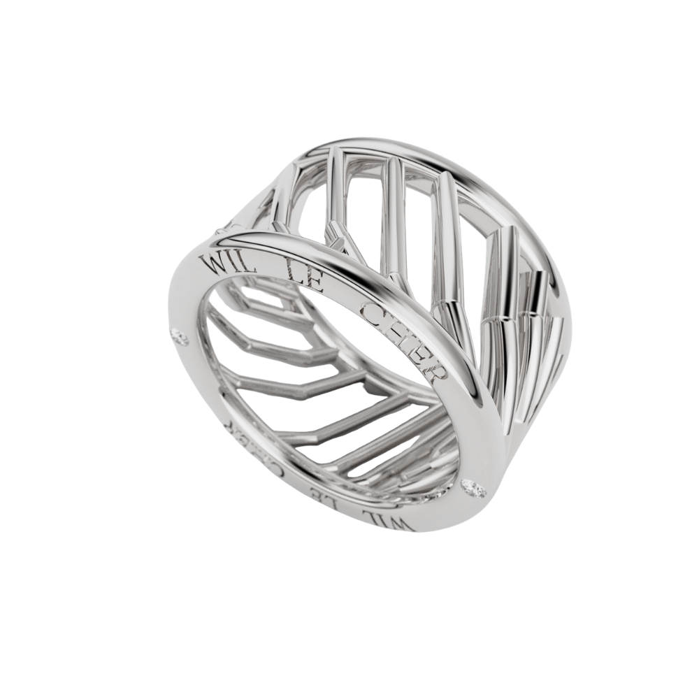 Bague Palme en or blanc 2
