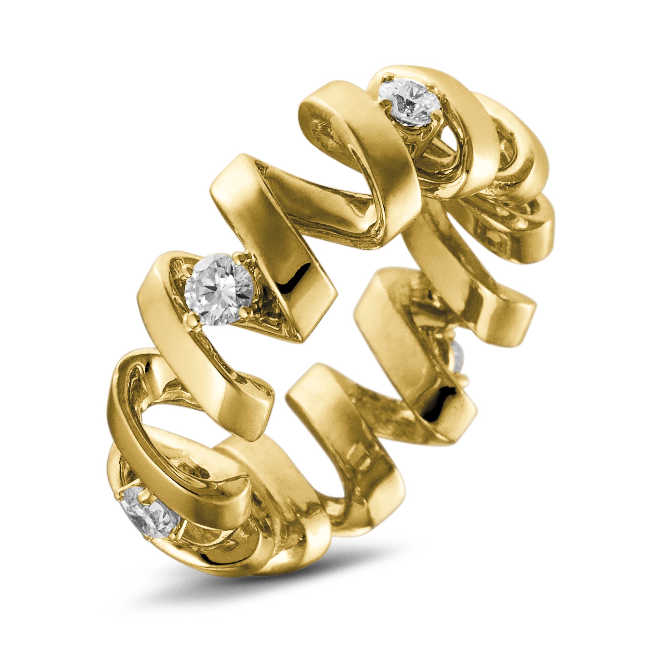 Alliance Tourbillon de la Vie "Femme" en or 18 carats empierrée de diamants 0,60 carats