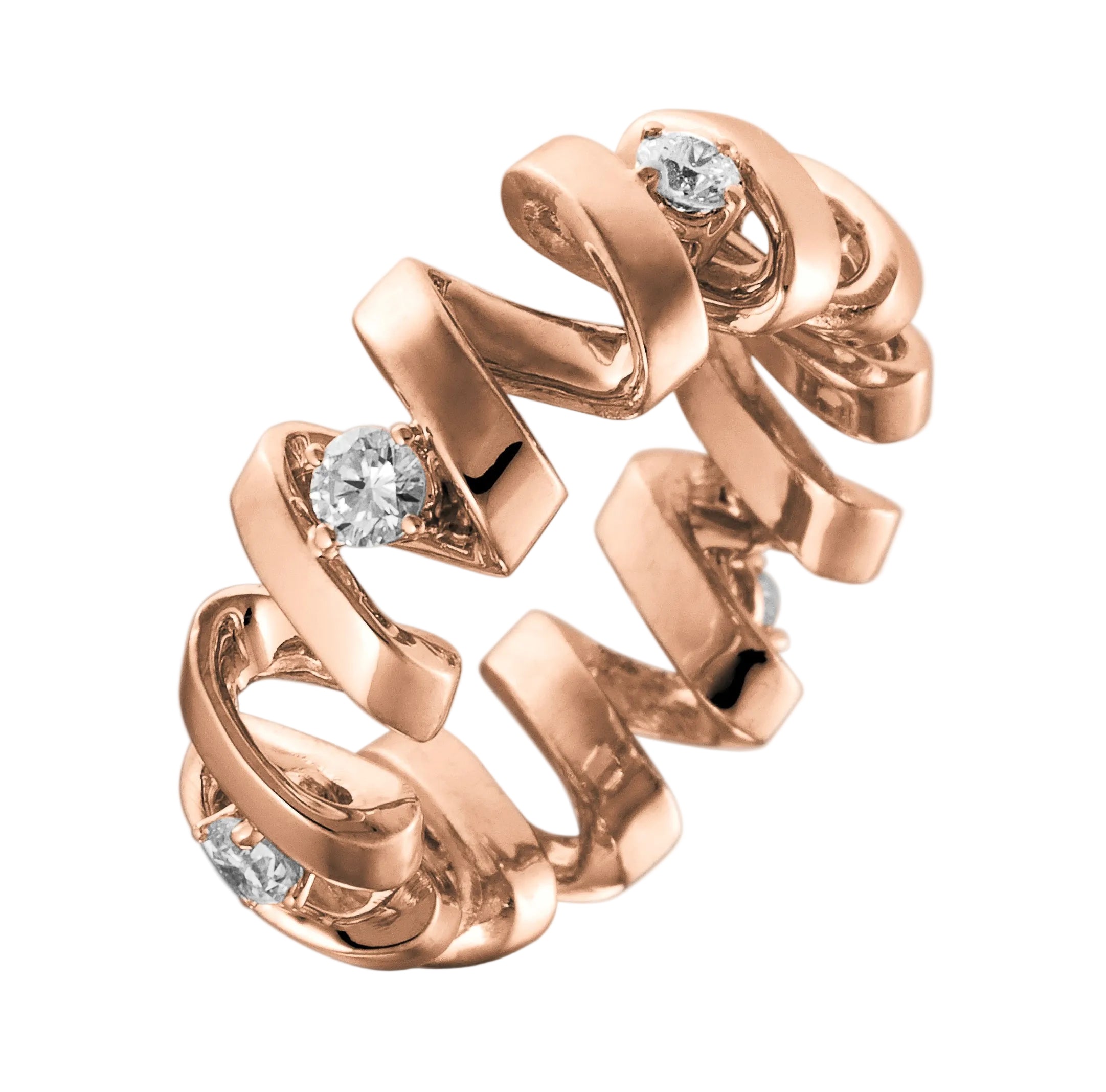 Alliance Tourbillon de la Vie "Femme" en or 18 carats empierrée de diamants 0,60 carats