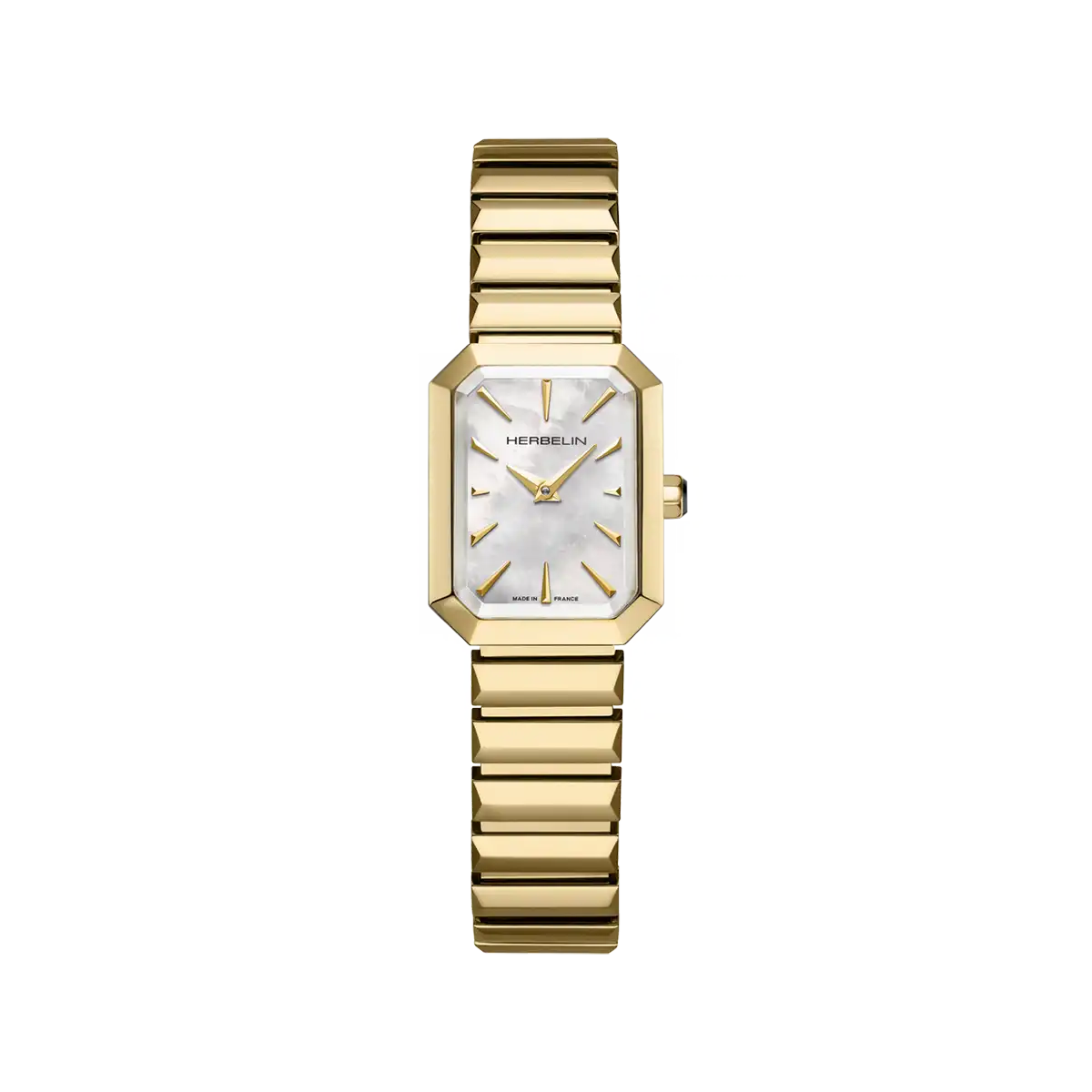 OCTOGÔNE – QUARTZ – NACRE BLANCHE & PVD OR JAUNE