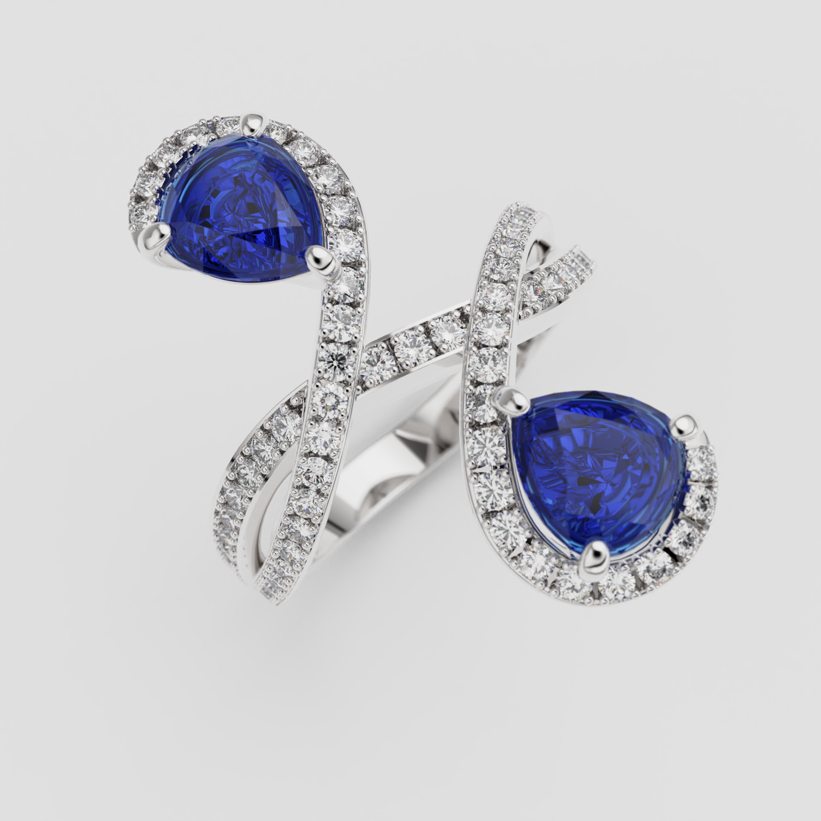 Bague double saphir