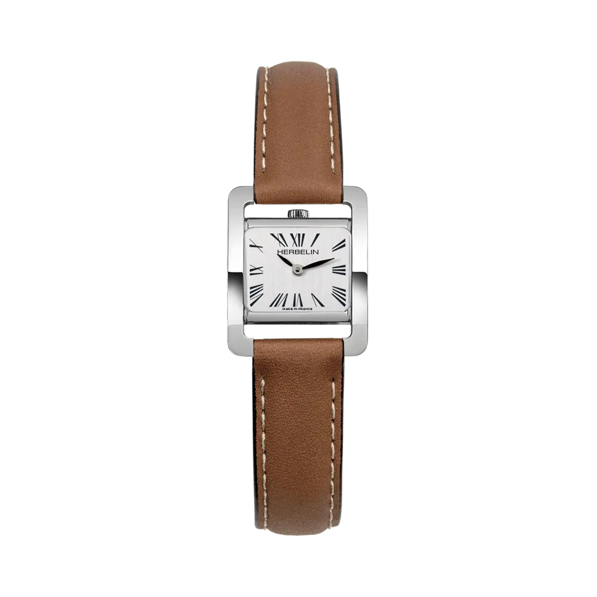 Ve AVENUE – QUARTZ – ACIER & CUIR BRUN