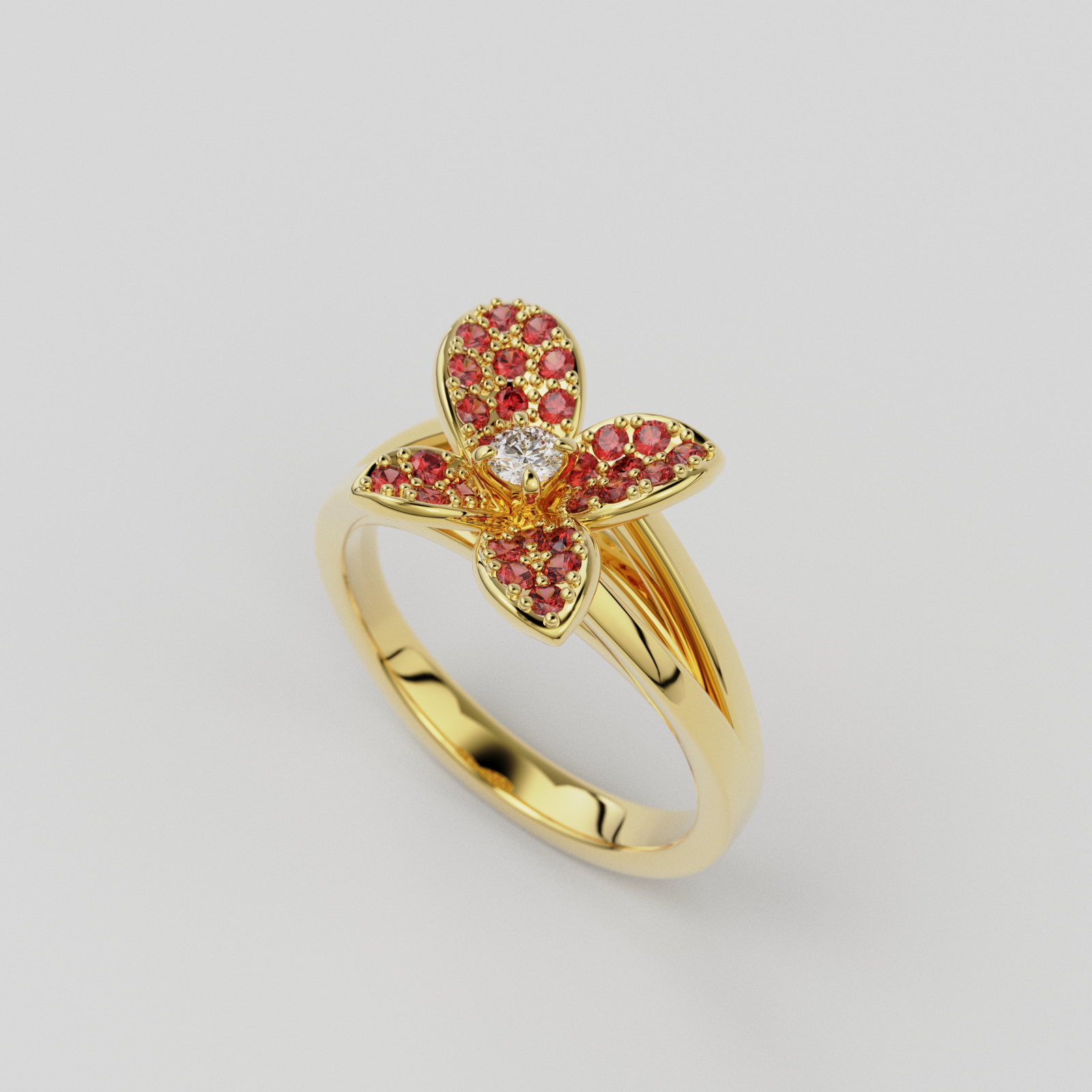 Bague "Fleurette" rubis collection Fleur de Peau