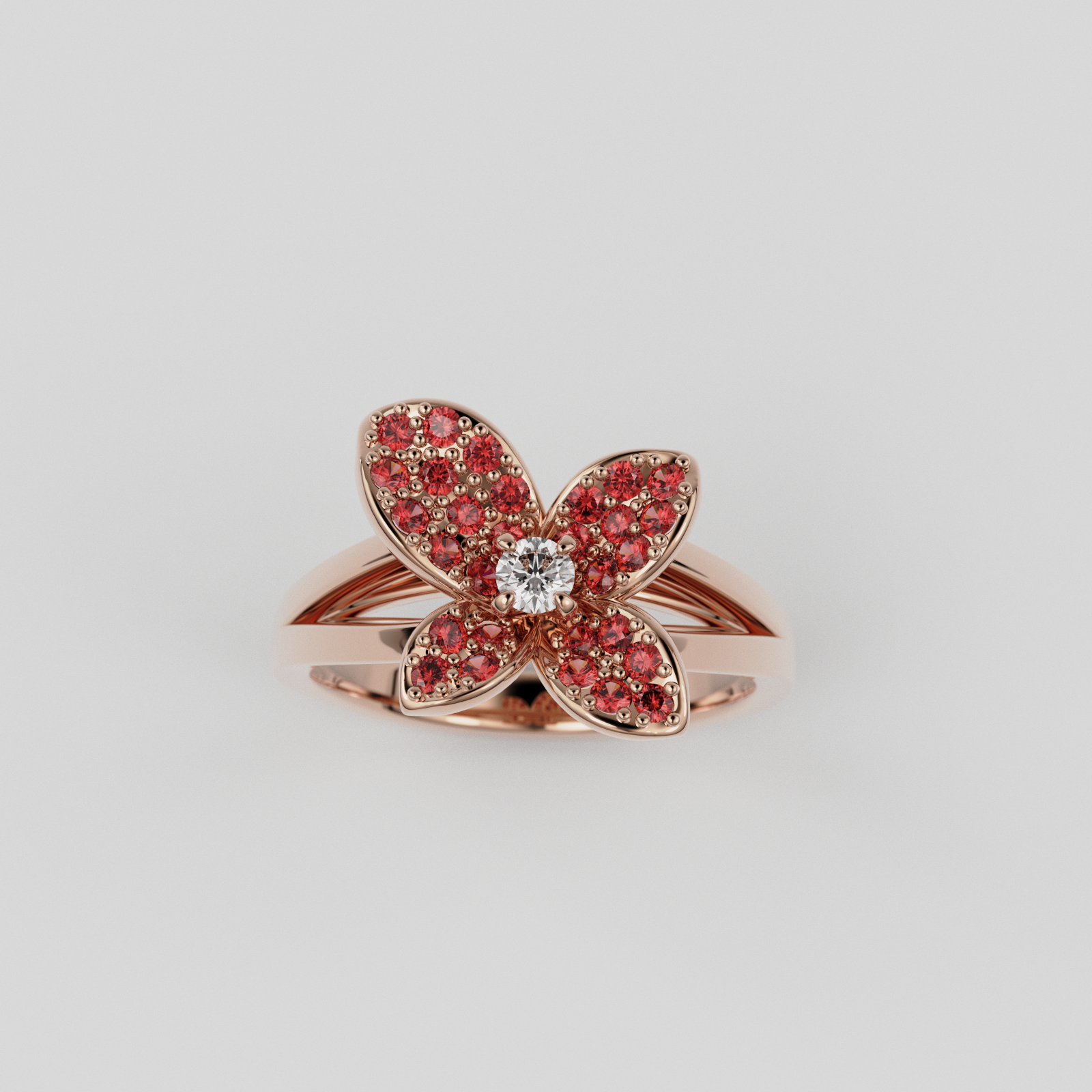 Bague "Fleurette" rubis collection Fleur de Peau