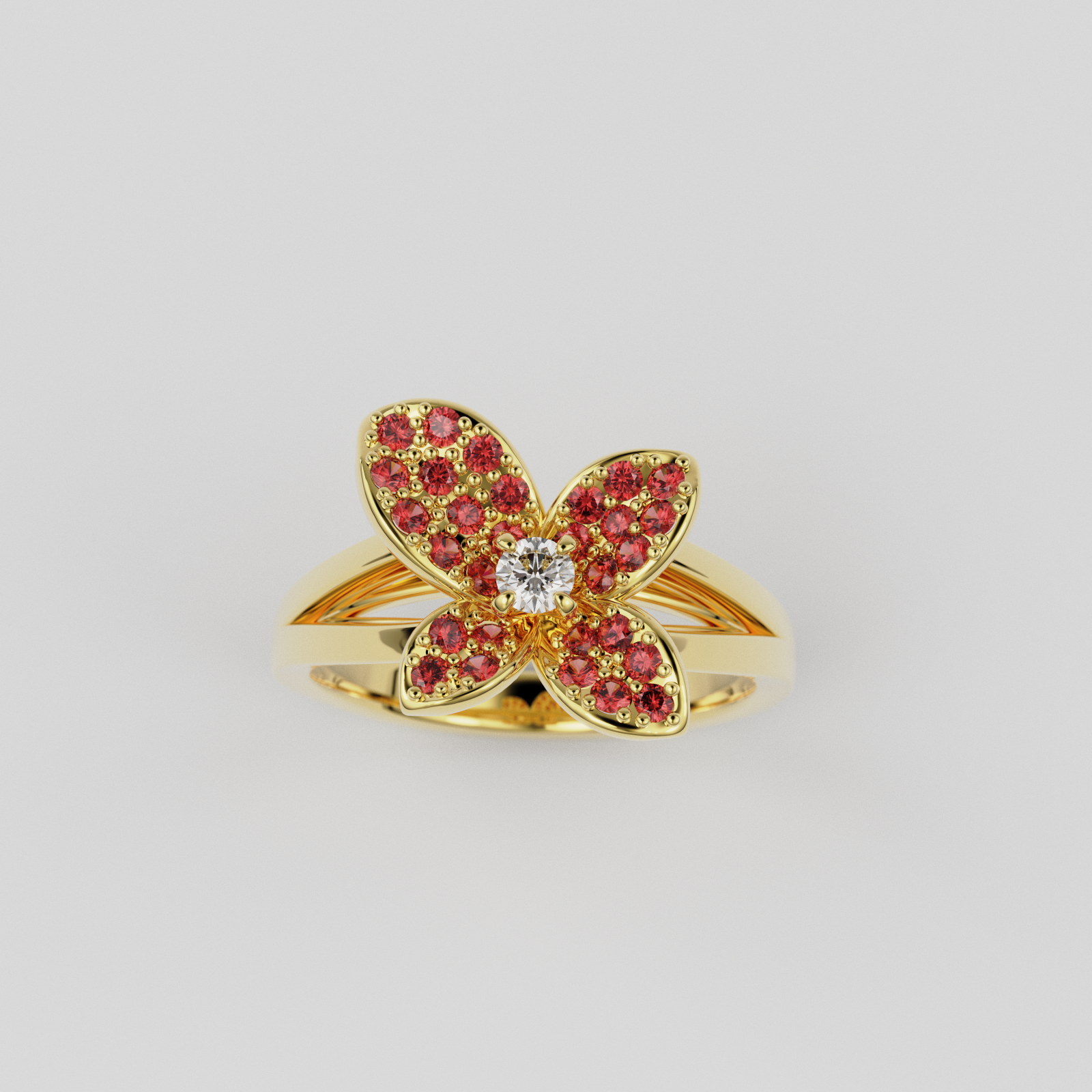 Bague "Fleurette" rubis collection Fleur de Peau