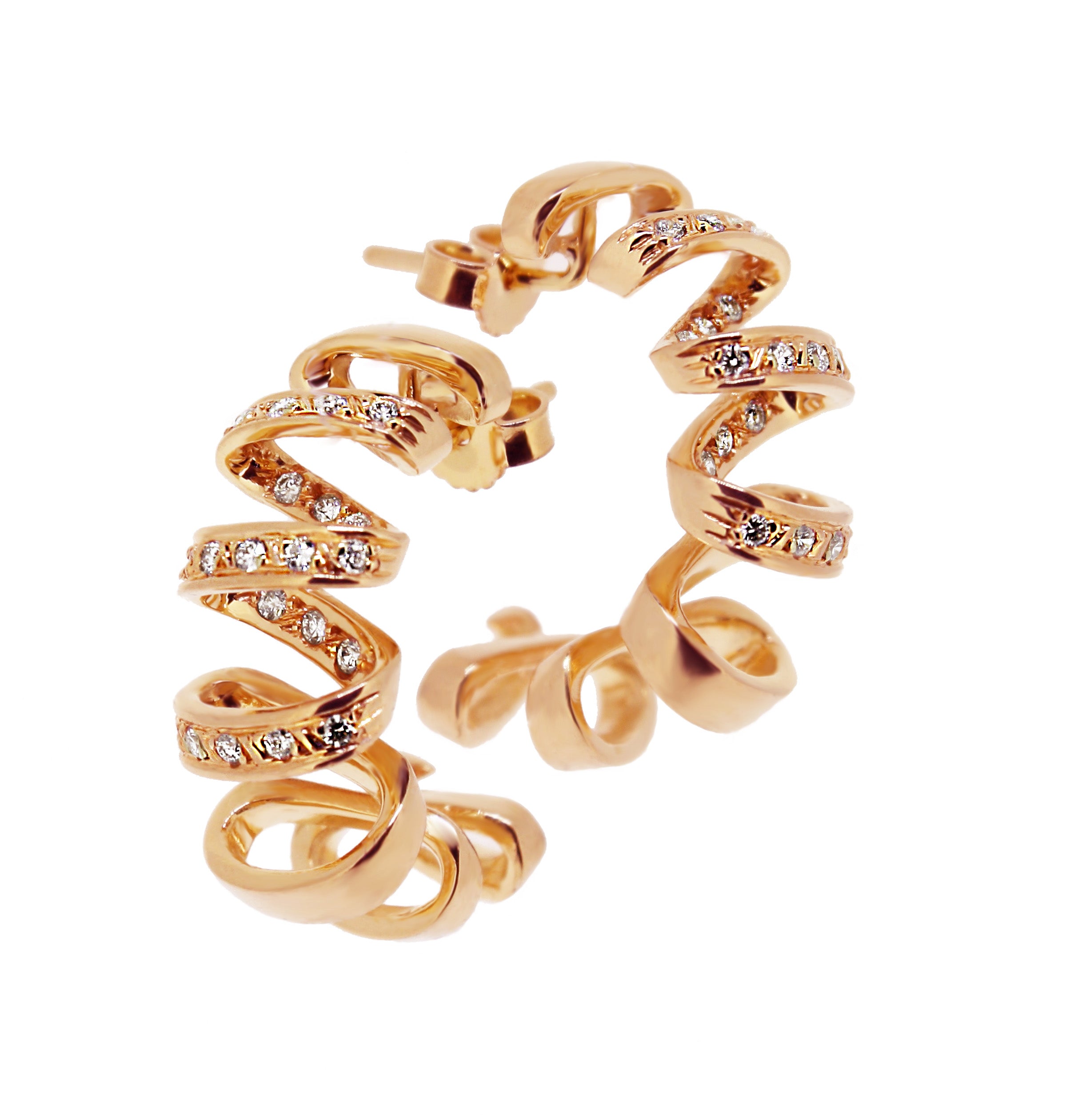 Boucles d'oreilles Tourbillon de la Vie en or 18 carats empierrées de diamants