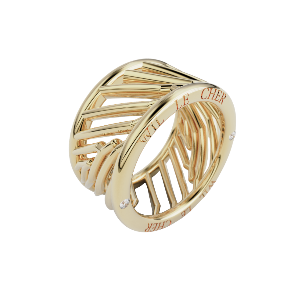 Bague Palme en or jaune