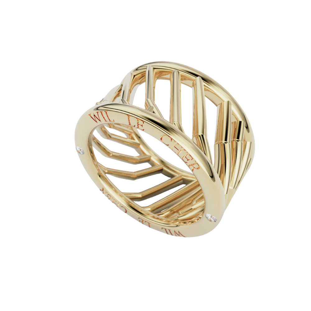 Bague Palme en or jaune 3