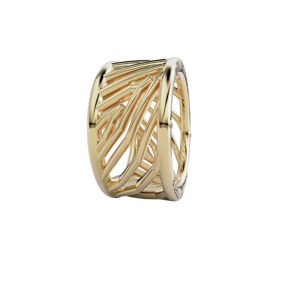 Bague Palme en or jaune 4