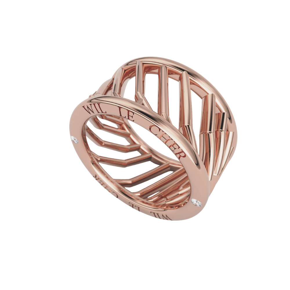 Bague Palme en or rose 