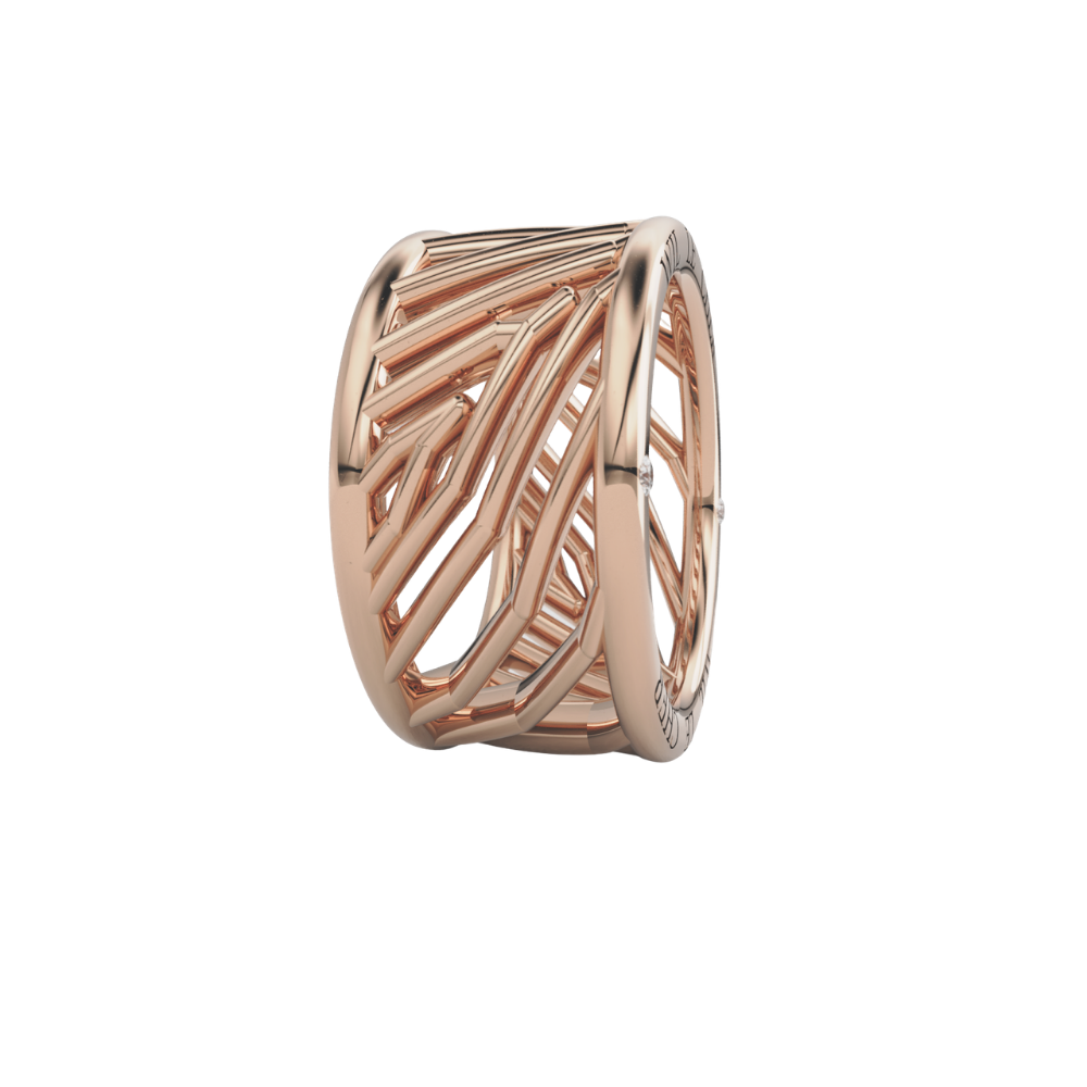 Bague Palme en or rose 3