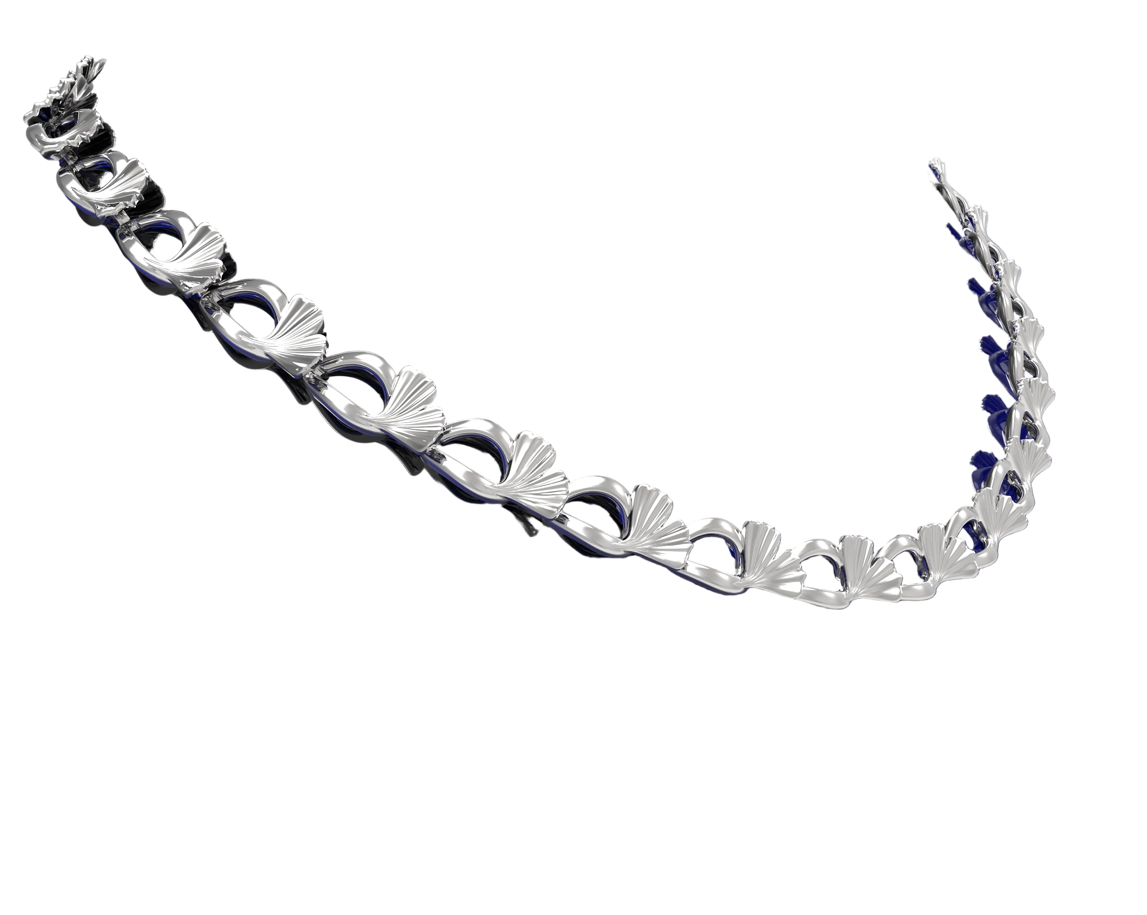 Collier Ginkgo blanc