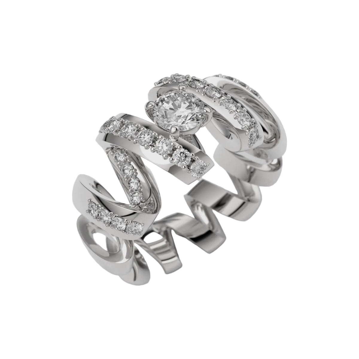 tourbillon de la vie bague tourbillon de la vie en or rose 18 carats sertie dun diamant centre de 0 30 carats